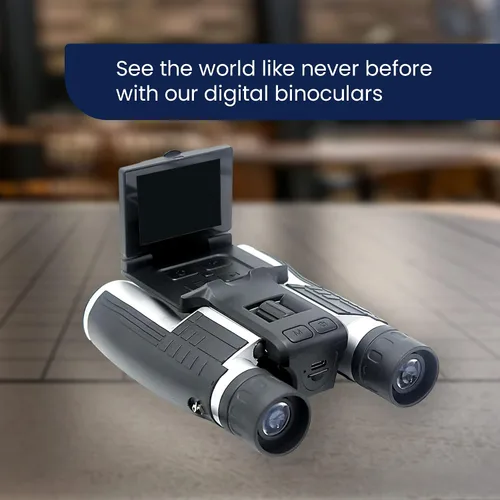 Vista 2 de thunderb Binoculares digitales con cámara y grabación de video de 12 x 32 pulgadas, videocámara para cámaras de observación de aves, binoculares