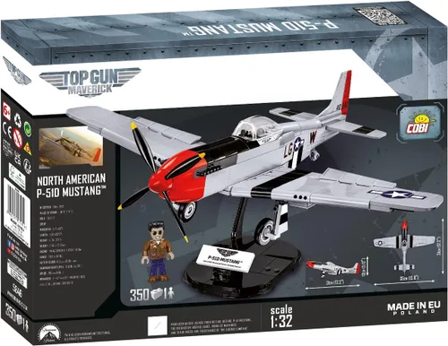 Vista 2 de COBI TOP Gun: Maverick™ Mustang P-51D™ - Juego de construcción de aviones, 350 piezas