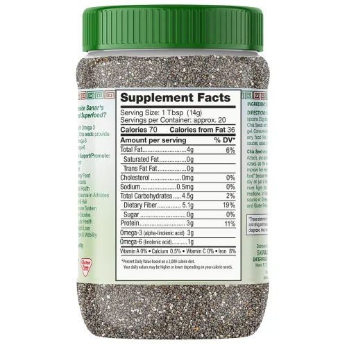 Vista 2 de Sanar Naturals Semillas de chía - Suplemento de omega-3, proteína, fibra - Apoyo GLP-1 - Apto para dieta keto y paleo - Vegano, sin transgénicos