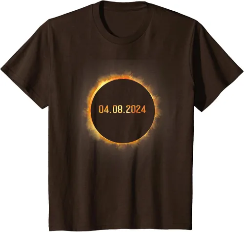 Vista 43 de Totality 04.08.24 Total Solar Eclipse 8 de abril de 2024 Eclipse Camiseta, Negro, S