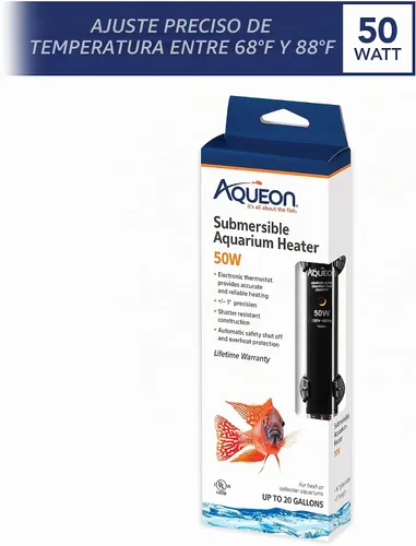Vista 2 de Aqueon Calentador sumergible para acuario, 50 vatios, hasta 20 galones