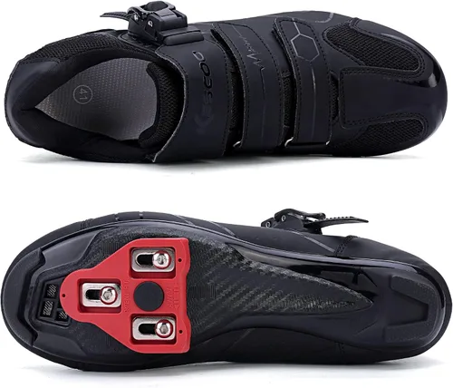 Vista 2 de Zapatos de ciclismo unisex compatibles con pelaton para interiores y exteriores, zapatos de equitación para hombres y mujeres Delta Tacos con clip
