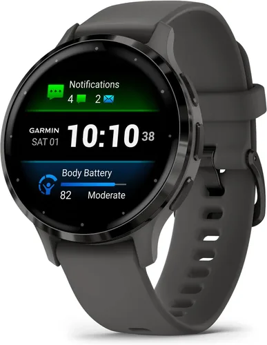 Vista 8 de Garmin Venu 3S Bisel de acero inoxidable dorado suave, reloj inteligente con pantalla táctil AMOLED de 1.2 pulgadas, con estuche de 41 mm
