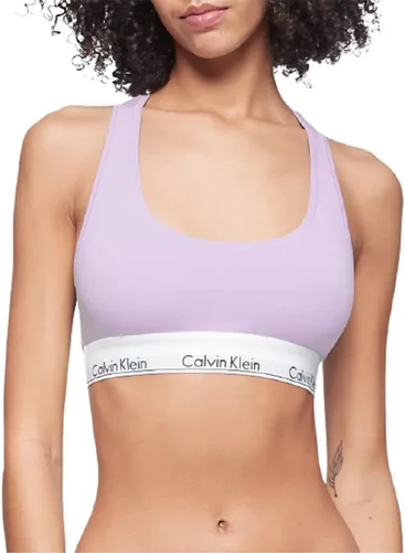 Vista 20 de Calvin Klein Bralette moderno de algodón elástico V-Day sin forro Gris Caliente