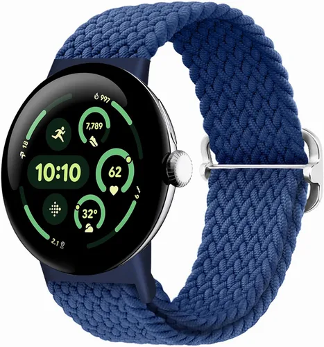 Vista 34 de Correas trenzadas Solo Loop compatibles con Google Pixel Watch 4, 3, 2, 1 de 1.61 pulgadas/1.77 pulgadas, correas elásticas ajustables de nailon