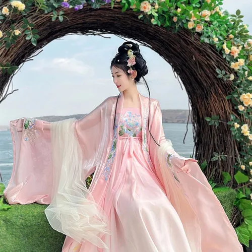 Vista 2 de KAROYD Traje de cosplay, bordado Hanfu chino estilo antiguo traje de las mujeres para HalloweenNavidad