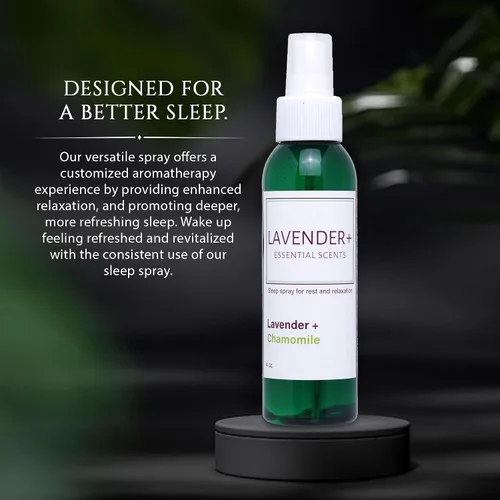 Vista 2 de Spray de lavanda para dormir, almohadas, ropa de cama y pijamas, aroma natural calmante de lavanda y manzanilla con energía de amatista y reiki.