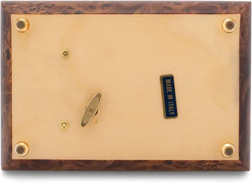 Vista 7 de Joyero musical italiano hecho a mano con incrustaciones de madera Olmo reproduce a Claire De Lune