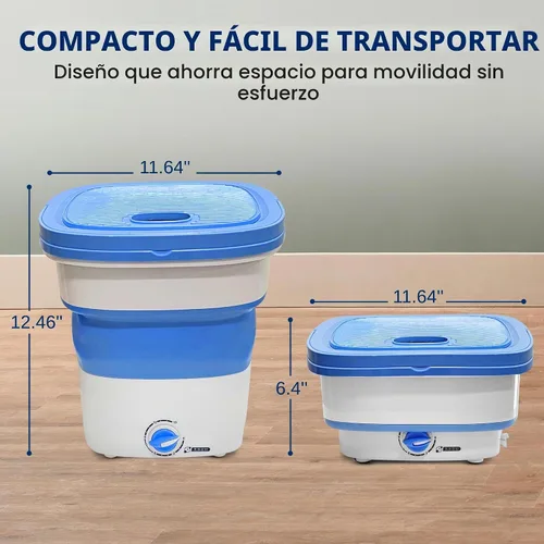 Vista 2 de Pure Clean Lavadora portátil de 15 litros – Mini lavadora plegable para ropa de bebé, ropa interior, ropa pequeña – Lavadora compacta