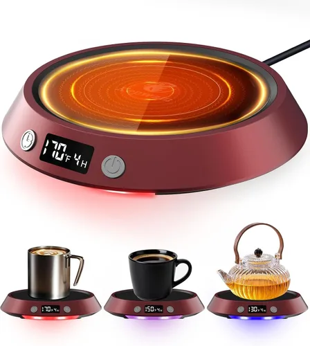 Vista 8 de Kepwam Calentador de Taza de Café – Calentador de Café Eléctrico de 55W para Escritorio, 3 Configuraciones de Temperatura y Temporizador de 2-9