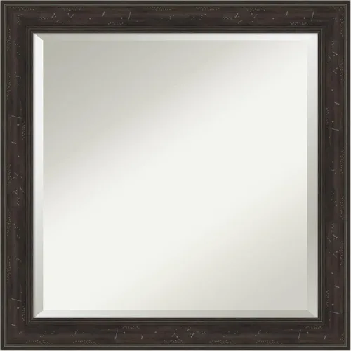 Vista 33 de Amanti Art Espejo de baño marrón para sobre lavabo, espejo rectangular de 24x20 Caleb Brown para tocador, marco rústico pequeño de estilo campestre