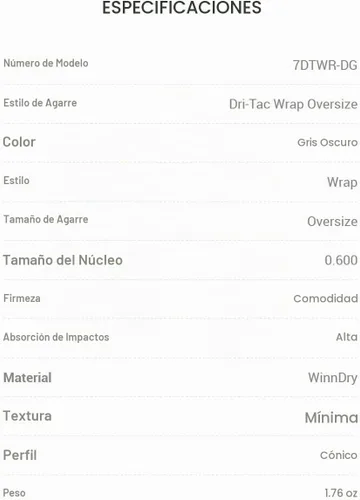 Vista 3 de Winn Dri-Tac - Juego de empuñaduras para golf con envoltura (9 piezas)