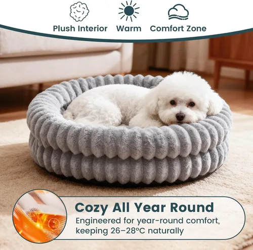 Vista 4 de Cama para gatos, bonita cama para gatos de interior y perros Gris