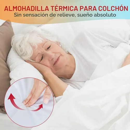 Vista 2 de Comfytemp Protector de colchón térmico tamaño mini individual 31 x 55 pulgadas, almohadillas de colchón eléctricas acolchadas de un solo controlador