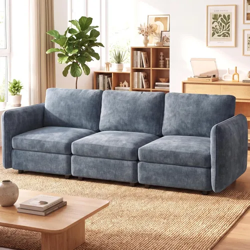 Vista 11 de Guyii Sofá Loveseat grande de 2 piezas, moderno asiento doble con cojines profundos, sofá convertible de 2 plazas para sala de estar, espacio