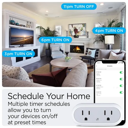 Vista 4 de Eyely GLP1002A Smart Dual Plug, no requiere concentrador, control remoto de aplicación WiFi, Alexa, compatible con Google Home Assistant
