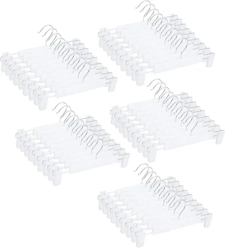 Vista 8 de NORTHERN BROTHERS Perchas para pantalones con clips, paquete de 30 perchas para falda de color negro resistentes para mujeres, hombres, niños
