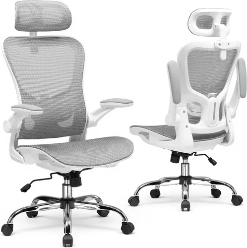 Vista 9 de GTPLAYER Silla de oficina, silla de escritorio ergonómica para el hogar con malla de respaldo alto, sillas de escritorio de malla para computadora