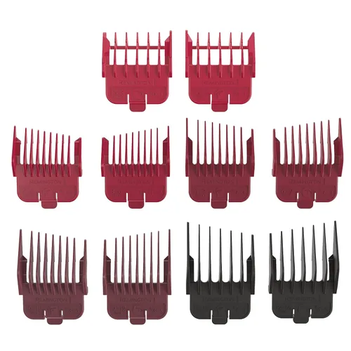 Vista 3 de Remington Easy Fade - Kit de corte de pelo para hombres, peines fijos cónicos y estándar, estuche de viaje incluido, color negro