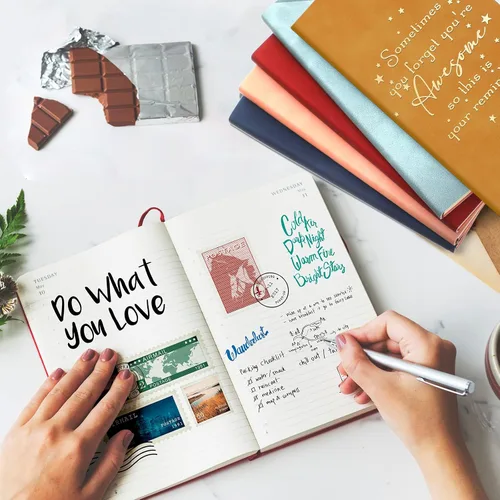 Vista 6 de Fuutreo 10 cuadernos de cuero a granel, regalo de agradecimiento para empleados, compañeros de trabajo, semana CNA, cuaderno inspirador A6, diario
