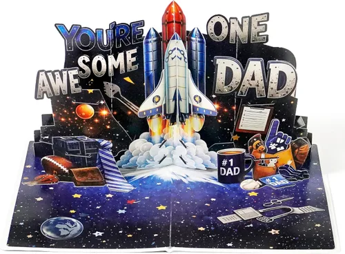Vista 2 de CUTPOPUP - Impresionantes tarjetas para el día del padre, tarjetas de cumpleaños para hombres, regalos de idea 3D para él, tarjetas de cumpleaños