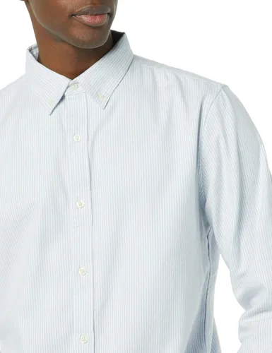 Vista 5 de Tienda Essentials Camisa Oxford elástica de manga larga ajustada para hombre con bolsillo