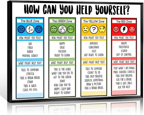 Vista 11 de ARBOMG Carteles emocionales para niños Carteles de salud mental ayudan a los estudiantes a entender emociones carteles - Póster de emociones
