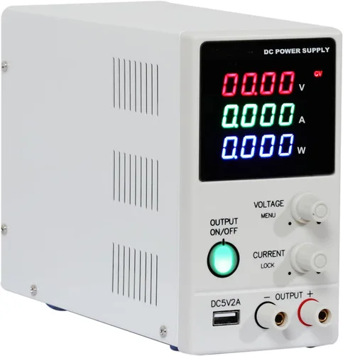 Vista 2 de Fuente de alimentación CC variable 30V 10A Fuente de alimentación de banco Pantalla de 4 dígitos con interruptor de encendido/apagado de salida