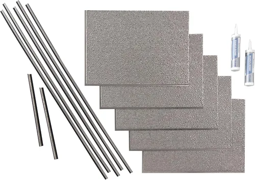 Vista 22 de FASÄDE Kit de protector contra salpicaduras de vinilo decorativo martillado de 15 pies cuadrados en bronce antiguo
