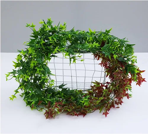 Vista 7 de Vid colgante artificial, juego de 2 plantas colgantes artificiales, plantas colgantes falsas para colgar en la pared, hojas de vid para decoración