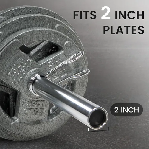 Vista 5 de Fitvids 2 Inch Olympic Barbell Bar, 5/6/7 Feet Bar with Collar for Home Gym Strength Training, weight lifting, Bench Press, 700 LB Capacity