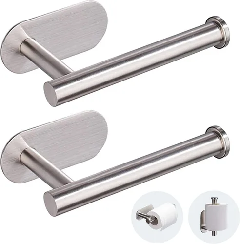 Vista 12 de JOPOFI Portapapel Higiénico - Portapapel Higiénico Autoadhesivo de Montaje en Pared para Baño, Acero Inoxidable SUS 304 Tira Adhesiva Portarrollo
