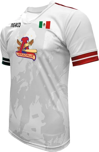 Vista 2 de Jersey México Aguilas de Veracruz 100% Poliéster BlancoGris_Fabricado en México