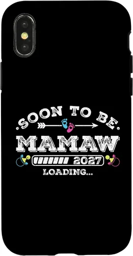 Vista 5 de Soon to Be Mamaw 2027 Loading for Pregnancy Announcement Case for iPhone XR
