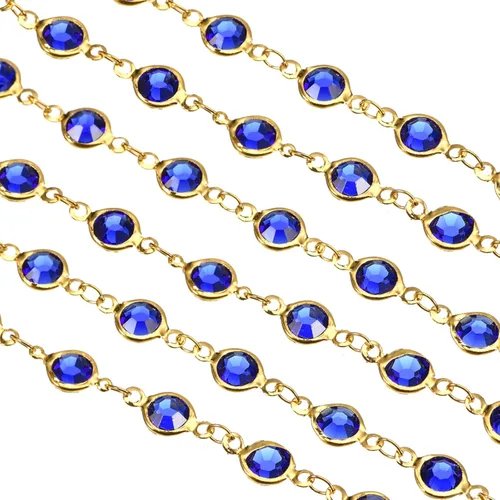 Vista 8 de uxcell Cadena de diamantes de imitación negros de 5 yardas a granel con cadena de latón chapada en plata para hacer joyas, manualidades, pulseras