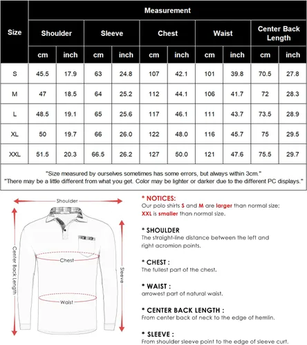 Vista 6 de COOFANDY Men's Casual Polo Shirt Long Sleeve Classic Plaid Button Tees with Pockets
