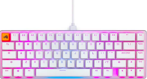 Vista 3 de Paquete combinado de teclado y mouse Glorious Model O 2 White Gaming Mouse y Glorious GMMK 2 Blanco 65% teclado
