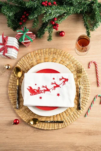 Vista 8 de Servilletas de Navidad, servilletas de tela, servilletas blancas 100% algodón, suaves y cómodas, servilletas reutilizables, servilletas de mesa