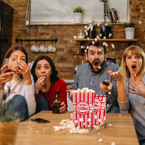 Vista 5 de 50 bolsas de palomitas de maíz de fondo plano, bolsas de papel de 2 onzas para la familia, noche de película, béisbol, carnaval, Navidad, fiesta