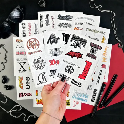 Vista 3 de BulbaCraft 100 piezas de calcomanías de banda de heavy metal, calcomanías de rock, regalos de heavy metal para hombres y mujeres, calcomanías