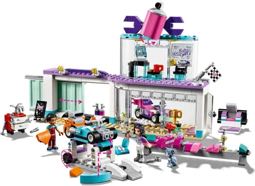 Vista 4 de LEGO Friends 41351 - Juego de construcción para talleres de personalización de kart