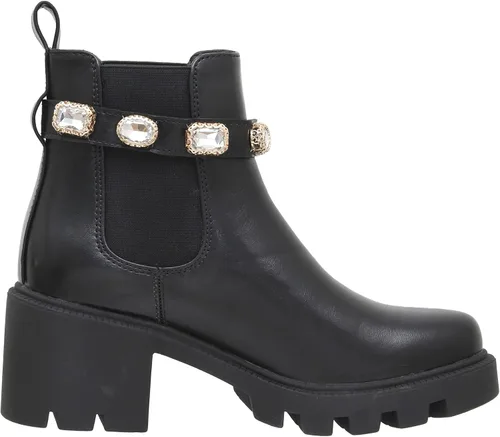 Vista 4 de CUSHIONAIRE Julie Chelsea - Botas para mujer con correa y espuma viscoelástica Negro