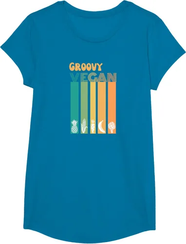 Vista 48 de Groovy Vegan Retro Vintage Cool Veggies 70 80 Flower Power Camiseta, Negro