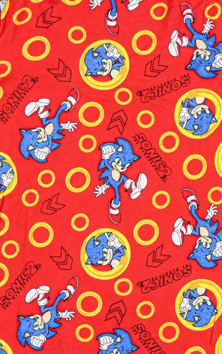 Vista 4 de Sonic The Hedgehog Conjunto de pijama de 4 piezas con camisa y pantalones de manga larga para niños