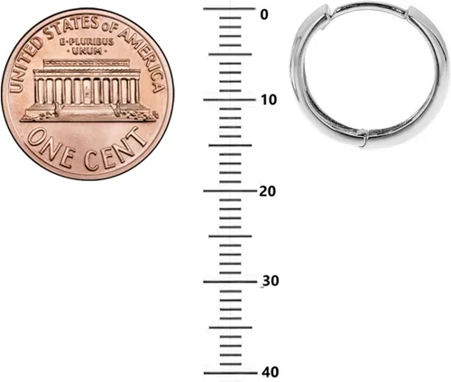 Vista 4 de Ritastephens Aretes de aro anchos y brillantes de plata de ley, 0.571 in, Plata
