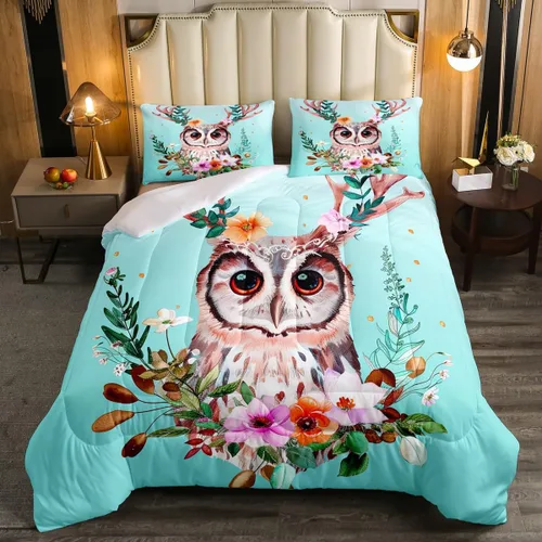 Vista 20 de Erosebridal Juego de edredón de perezoso tamaño individual, bonito edredón de plumón de perezoso en árbol para niños y niñas, juego de ropa de cama
