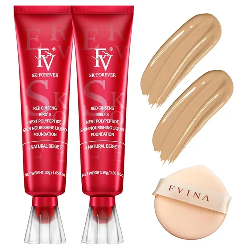 Vista 12 de FV Paquete de 2 bases impermeables, base ligera y de cobertura media con acabado mate, control de aceite, maquillaje líquido de larga duración