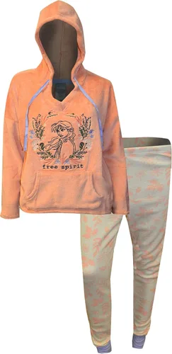 Vista 2 de Disney Women's Frozen II Anna Hooded Plush Lounging Pajama