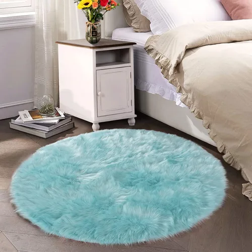 Vista 32 de Latepis - Alfombra rectangular de piel sintética tipo lana de oveja suave y esponjosa de estilo bohemio para sala de estar, dormitorio y residencias