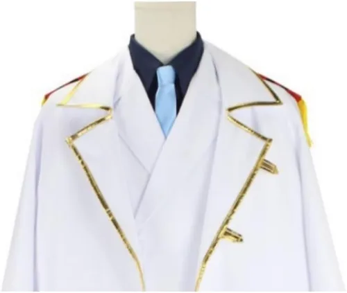 Vista 4 de Disfraz de cosplay para hombre, uniforme de anime, traje de capa de héroe azul marino, trajes